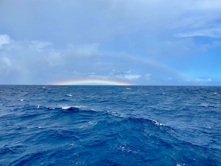 Rise of a rainbow, the symbol of colour.